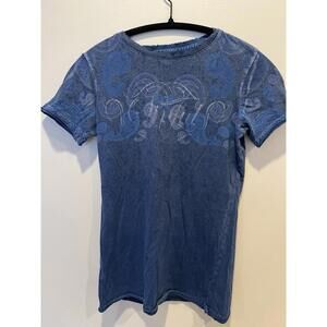 Sinful Blue Graphic T-Shirt Wash Gothic Y2K Short Sleeve